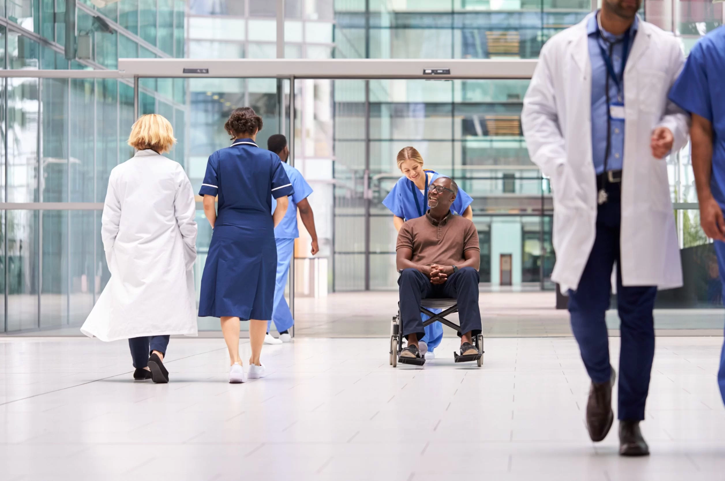 Patient-in-wheelchair-in-hospital-lobby